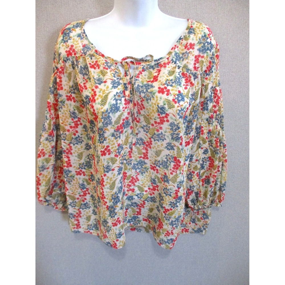 Pins & Needles Floral Boho Blouse Size Large